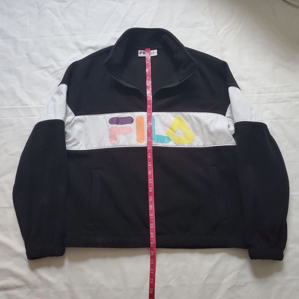 FILA Women's Black Color Block‎ Quarter Zip Fleece Pullover Sweatshirt Sz Medium - Picture 10 of 15